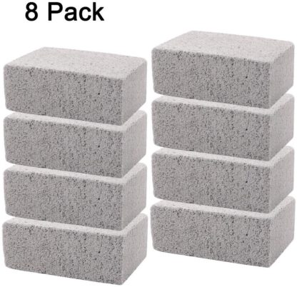 8 Pack Grill Griddle Cleaning Brick Block Pumice Stones for Removing BBQ Grills, Racks, Flat Top Cookers, Pool