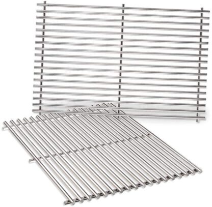 BBQSTAR BBQ Grill Grate 19-1/2 Inch Cooking Grate Stainless Steel 6mm Solid Rod 2-Pack Grill Grid Replacement for Weber Genesis E-310 Genesis E-330 Genesis E-320 DCS 27D 27F