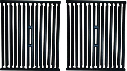 BBQration Matt Cast Iron Cooking Grid Replacement for Select Gas Grill Models by Broil King, Broil-Mate and Others, Set of 2