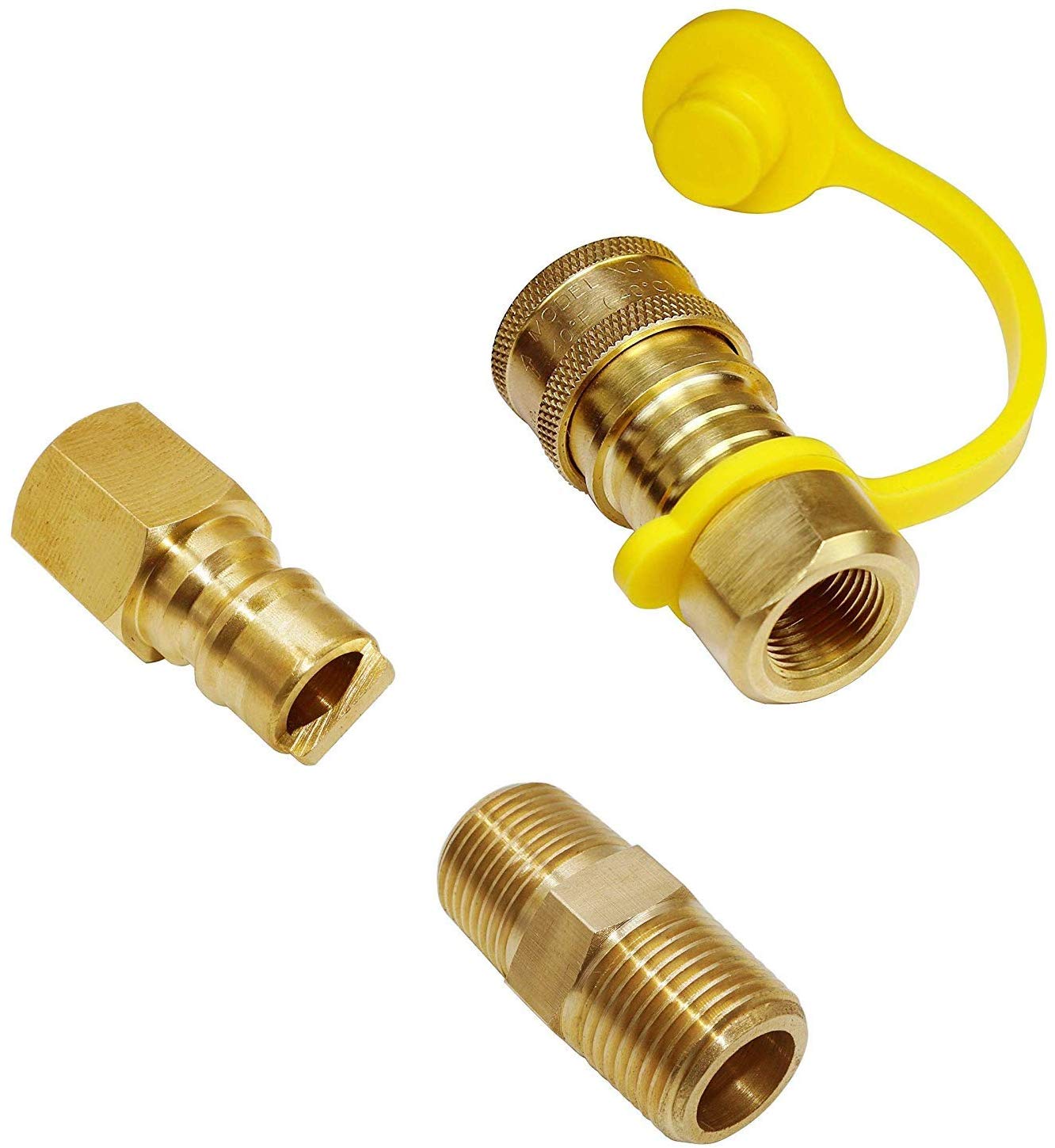 3/8 Inch Natural Gas Quick Connect Fittings, LP Gas Propane Hose Quick ...