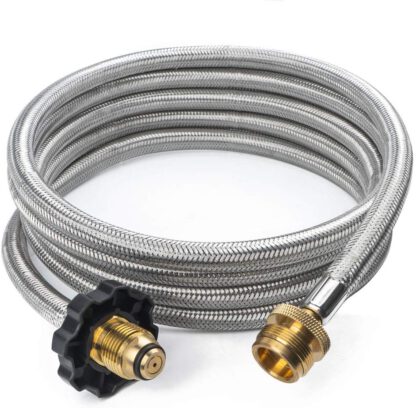 GASPRO 10FT Stainless Braided Propane Hose Adapter 1lb to 20lb for Buddy Heater, Coleman Stove, Portable Grill