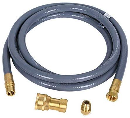 GasSaf 10 Feet 1/2" ID Natural Gas and Propane Gas Quick Connect Hose Kit -Quick Disconnect Gas Connect with 1/2 Female Pipe Thread X 1/2 Female Swivel Flare-CSA Certified