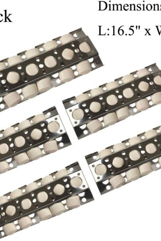 GasSaf Heat Plate Replacement for Select Turbo Gas Grill Models, 16.5 inch 5-Pack Stainless Steel Heat Plate, Heat Tent, Burner Cover, Vaporizor Bar and Flavorizer Bar (16 1/2x 6 1/2inch) (5-Pack)
