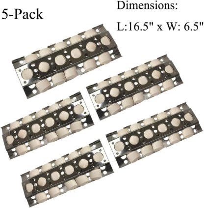 GasSaf Heat Plate Replacement for Select Turbo Gas Grill Models, 16.5 inch 5-Pack Stainless Steel Heat Plate, Heat Tent, Burner Cover, Vaporizor Bar and Flavorizer Bar (16 1/2x 6 1/2inch) (5-Pack)