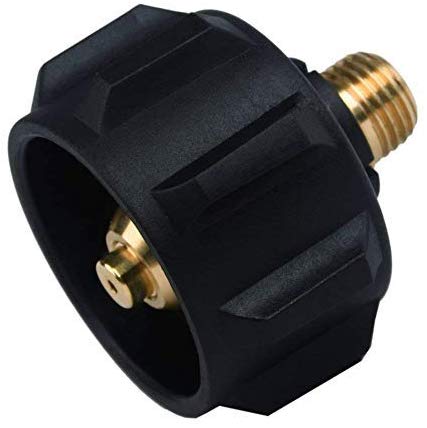 GasSaf QCC1 Propane Adapter Gas Regulator Valve Fitting with Acme Nut and 1/4 Inch Male Pipe Thread - 100% Solid Brass