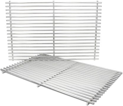 Grisun 7528 Cooking Grates for Weber Genesis 300, 19.5 Inch 304 Stainless Steel Solid Rod Grates Grids Replacement for Genesis E310 E320 E330 S310 S320 S330 EP310 EP320 Gas Grills, 7524 (19.5 x 12.9)