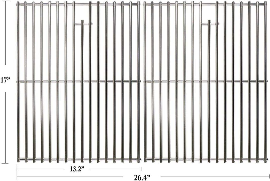 SafBbcue Grillroste Für Nexgrill Gasgrill – 2 Stück, 43,2x33,2 Cm, 9,5 Mm Dreiecksstange Edelstahl, Für Modelle 720-0830H U.a.