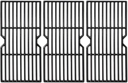 Hongso 16 15/16" Porcelain Coated Cast Iron Grill Grates Cooking Grid Replacement for Charbroil Advantage 463343015, 463344015, 463344116, Kenmore, Broil King Gas Grill, G467-0002-W1, 3-Pack, (PCF123)