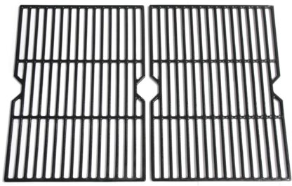 Hongso 18 1/4 Inch Porcelain Coated Cast Iron Grill Grate Cooking Grid Replacement for Charbroil 80005665, CG-65P-CI, Thermos, Uniflame, Master Forge Gas Grill, g515-00b5-w1, 2-Pack, (PCF652)