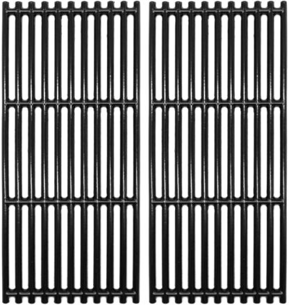 Hongso 18 1/4" Porcelain Coated Cast Iron Cooking Grates for Charbroil 463241013, 463241014, 466241013, 463243812, 466241014, 463270612, G526-0007-W1, Tru-Infrared 2 Burner Grills, PCB007