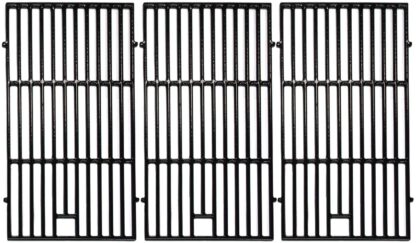 Hongso 19 1/4 inch Porcelain Coated Cast Iron Grill Grates Replacement for Brinkmann 810-8502-S 810-8501-S, Charmglow 720-0234 720-0396, Jenn-Air 720-0337 Gas Grill,5 Burner Ducane Stainless, PCE223