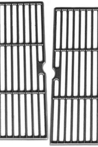 Hongso Matte Cast Iron Cooking Grid Replacement Parts for Uniflame Models GBC850W, Grill Chef GC7550, Ducane Gas Grill Models, 18 Inch BBQ Grill Grates, Set of 2, 30501009 (PCH502)