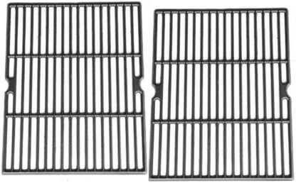 Hongso Matte Cast Iron Cooking Grid Replacement Parts for Uniflame Models GBC850W, Grill Chef GC7550, Ducane Gas Grill Models, 18 Inch BBQ Grill Grates, Set of 2, 30501009 (PCH502)