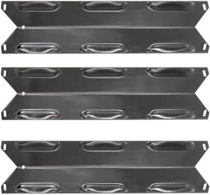 Hongso Porcelain Steel Heat Plate Shield Tent Replacement Parts for Gas Grill Charbroil 640-01303702-3, Kenmore 146.16132110, 146.16133110, 146.16142210, 3-Pack, (PPF221)