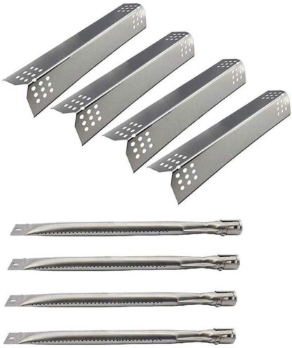 Hongso Sunbeam Nexgrill Grill Master 720-0697 Grill Replacement KIT Burners, Stainless Steel Heat Plates, 4-Pack (SPG371-SBD251-4)
