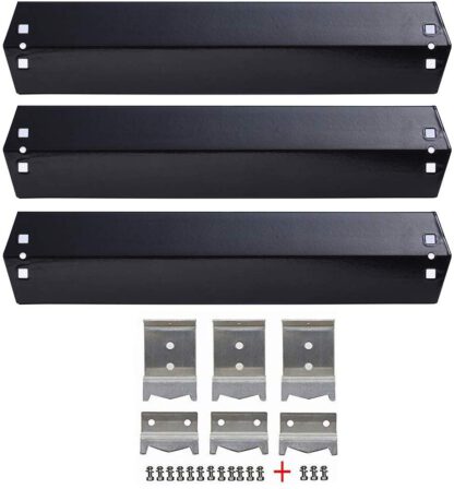 Htanch PN5051(3-Pack) S5050(3-Pack) Porcelain Steel Heat Plates and Screws Hanger Brackets Replacement for Chargriller 3001, 3008, 3030, 4000, 4208, 5050, 5072, 5252, 5650, King Griller 3008 5252