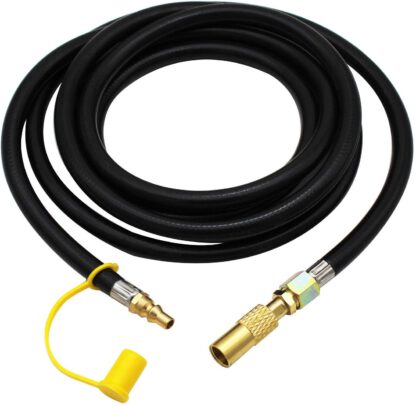 MENSI 12FT Low Pressure 1/4" Quick Connect Disconnect Plug RV Trailer Propane Extension Hose Hook Up Coleman Roaptrip LXE Portable Grill