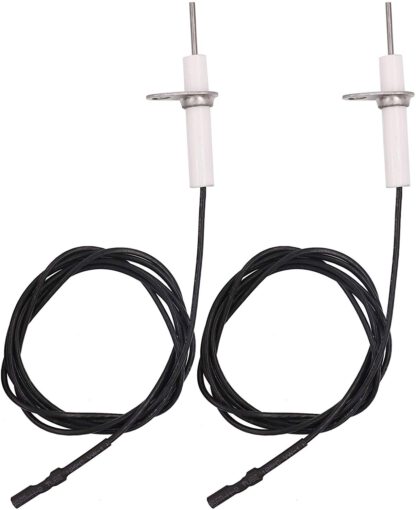 Meter Star 2Pc 38" Ignitor Wire & Ceramic Electrode Assembly Replacement, Ignition Electrode Can DIY Bending for Gas Burner Ceramic Spark Plug Ignition Electrode Replacement