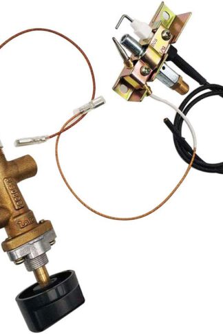 Meter Star Propane Fire Pit Main Control Brass Safety Valve,Gas Room Heater Pilot Burner Assembly Parts Thermocouple Safety Device Ignition Component Pilot Assembly Kit