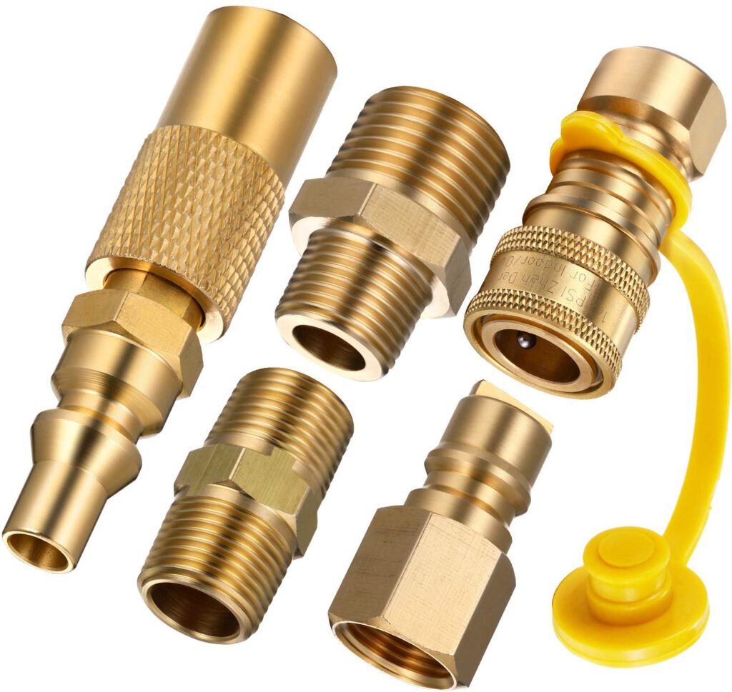 5 Pieces 3/8 Inch Natural Gas Fitting for Propane Propane Hose Quick