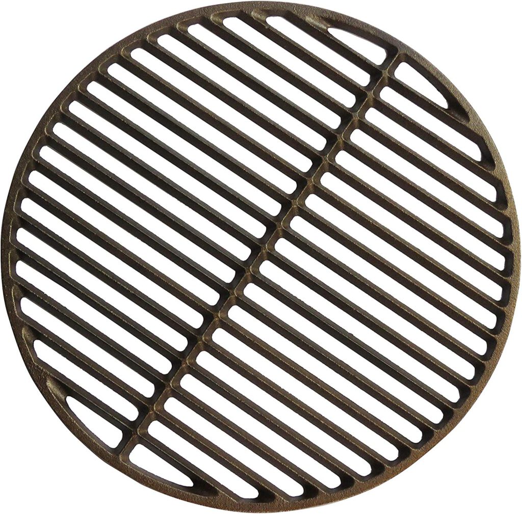 Cast Iron Dual Side Grid Cooking Grate 15″ Round Fit for Medium Eggs