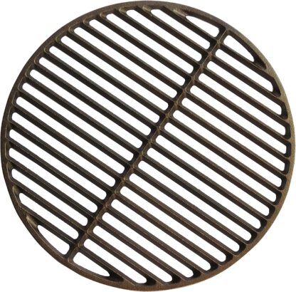 PanHy Cast Iron Dual Side Grid Cooking Grate 15" Round Fit for Medium Eggs, KJ Kamado and Other Stove