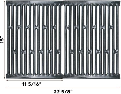 QuliMetal 15 Inch Cooking Grates for Weber Spirit 200 Series with Side Control, Spirit E/S 200 & 210, Genesis Silver A, Spirit 500, Porcelain Enameled Grill Grates for 7523 7521 7522 65904 65905