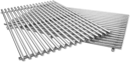 QuliMetal 19.5" SUS304 /9MM Cooking Grates for Genesis 300 Series, Genesis E310 E320 E330 S310 S320 S330, Solid Rod Grill Grates Replacement for Weber 7524 7528
