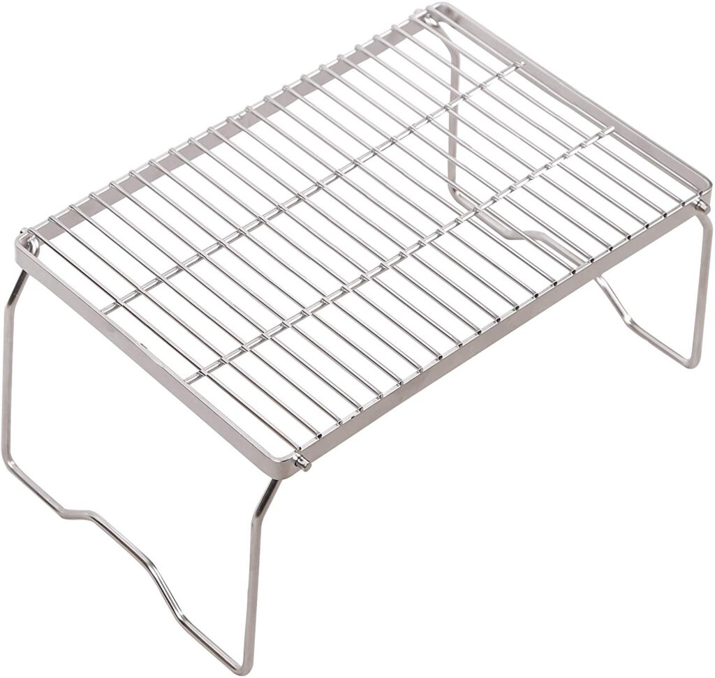 Folding Campfire Grill 304 Stainless Steel Grate, Heavy Duty Portable