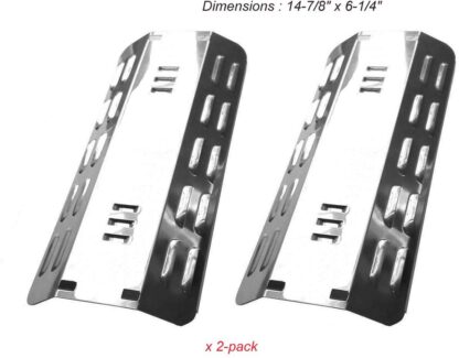 SH3501(2-pack) Stainless Steel Heat Plates Replacement for Gas Grill Model Dyna-Glo DGP350NP, 101-03005 (14 7/8" x 6 1/4")