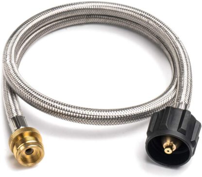 SHINESTAR 3FT Stainless Braided Propane Adapter Hose for Blackstone, Charbroil, Smoker Hollow and More 1LB Portable Gas Grill