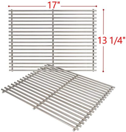 SHINESTAR Grill Grates for 4 Burner Nexgrill 720-0830H, 720-0670A, 17 inch Stainless Steel Cooking Grates Replacement Parts, 2 Pack