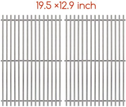 Utheer 7528 304 Stainless Steel Cooking Grid Grate (19.5 x 12.9 inch) for Weber Genesis E and S Series 300 E310 E320 S310 S320 Gas Grills, Weber Genesis Grill Replacement Parts