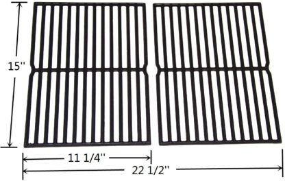 VICOOL Cast Iron Grill Grates 7522 7523 7521 65904 65905 Replacement for Weber Spirit 200 Series, Spirit 500, Genesis Silver A Gas Grills, Set of 2 (15" x 11.25" Each), HyG752B