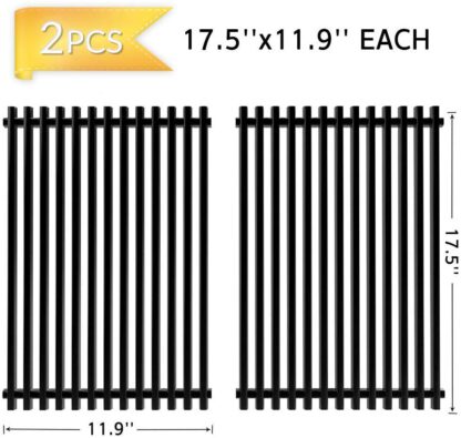 X Home 7638, 65619 Grill Grates for Weber Spirit 300 E310 E320, Genesis Silver B/C, Gold B/C, Genesis 1000-3500, Porcelain Steel Cooking Grates Replacement (17.5 x 11.9 x 0.5, Pack of 2)