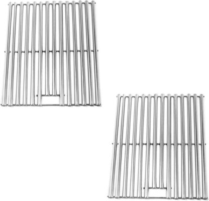Zljoint Stainless Steel Cooking Grid Replacement for Select Gas Grill Models by Kenmore, Nexgrill and Others, Set of 2