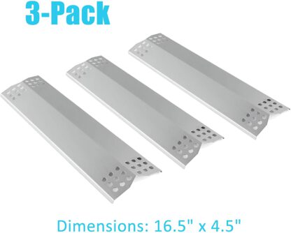 BBQration 3-Pack Stainless Steel Heat Plate Replacement for Gas Grill Model Kitchen Aid 720-0787D, 720-0819, Nexgrill 720-0819