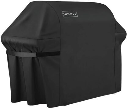 Homitt Gas Grill Cover, 72-inch 600D Heavy Duty Waterproof BBQ Cover with Handles and Straps for Most Brands of Grill -Black