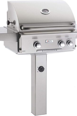 AOG American Outdoor Grill 24NGL L-Series 24 inch Natural Gas Grill On in-Ground Post Rotisserie