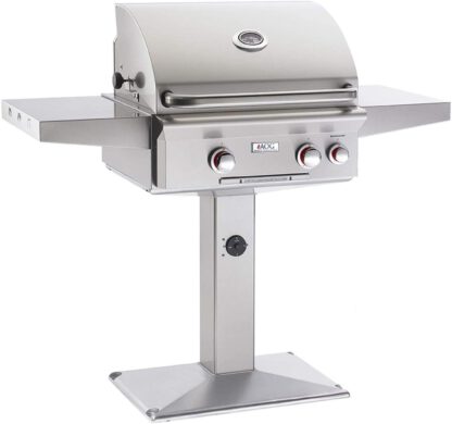 AOG American Outdoor Grill 24PPT T-Series 24 Inch Propane Gas Grill On Pedestal Base with Rotisserie