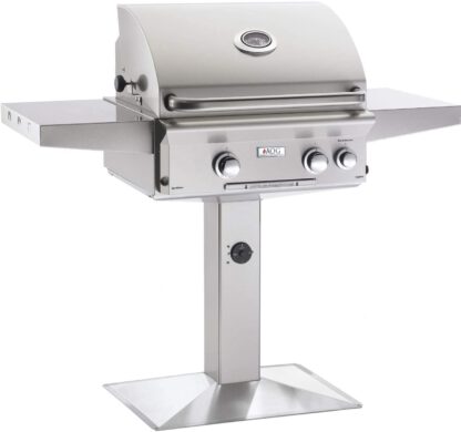 AOG American Outdoor Grill L-Series 24-Inch 2-Burner Propane Gas Grill On Pedestal with Rotisserie - 24PPL