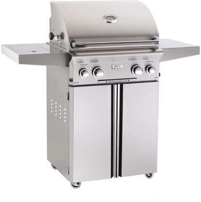 American Outdoor Grill 24NCL L-Series 24 inch Natural Gas Grill On Cart Side Burner Rotisserie Kit