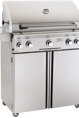 American Outdoor Grill 30NCL L-Series 30 inch Natural Gas Grill On Cart Side Burner Rotisserie Kit