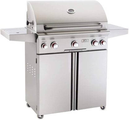 American Outdoor Grill 30NCT T-Series 30 inch Natural Gas Grill On Cart Side Burner Rotisserie Kit