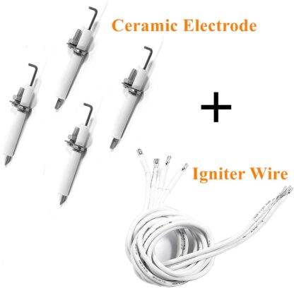 BBQ Future Exact Durable Igniter Kit Replacement for CharGriller, Cuisinart and Others Gas Grill Models with 4-Pcs Ceramic Electrode and 4-Pcs Ignitor Wire