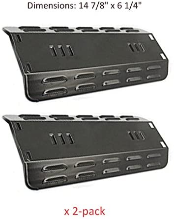 BBQ funland PH3501(2-Pack) Porcelain Steel Heat Plates Replacement for Gas Grill Model Dyna-Glo DGP350NP, 101-03005 (14 7/8 x 6 1/4)