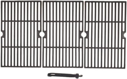 BBQSTAR BBQ Grill Grate 16-1/4-inch Matte Cast-Iron Cooking Grate Replacement with Grill Grate Lifter for Backyard Uniflame Dyna-Glo Grill Chef Better Homes & Gardens 3-Pack