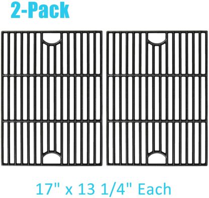 BBQration 2-Pack 17" x 13 1/4" CIF119B Matte Cast Iron Cooking Grid Replacement for Gas Grill Model Kenmore, Nexgrill, Uniflame GBC091W and More