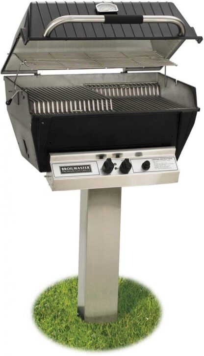 Broilmaster P3-xfn Premium Natural Gas Grill On Stainless Steel In-ground Post