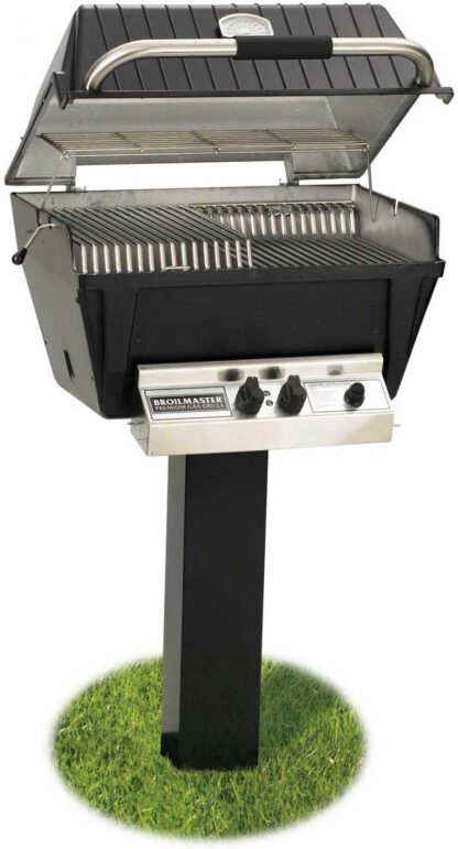 Broilmaster P4-XF Premium Propane Gas Grill On Black In-Ground Post